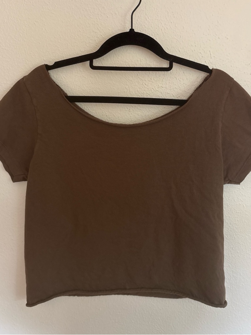 Brandy Melville Brown Scoop Neck Crop Top